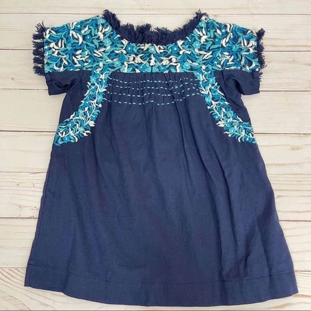 Peek Short Sleeve Embroidered Bohemian Dress Size 12-18 months